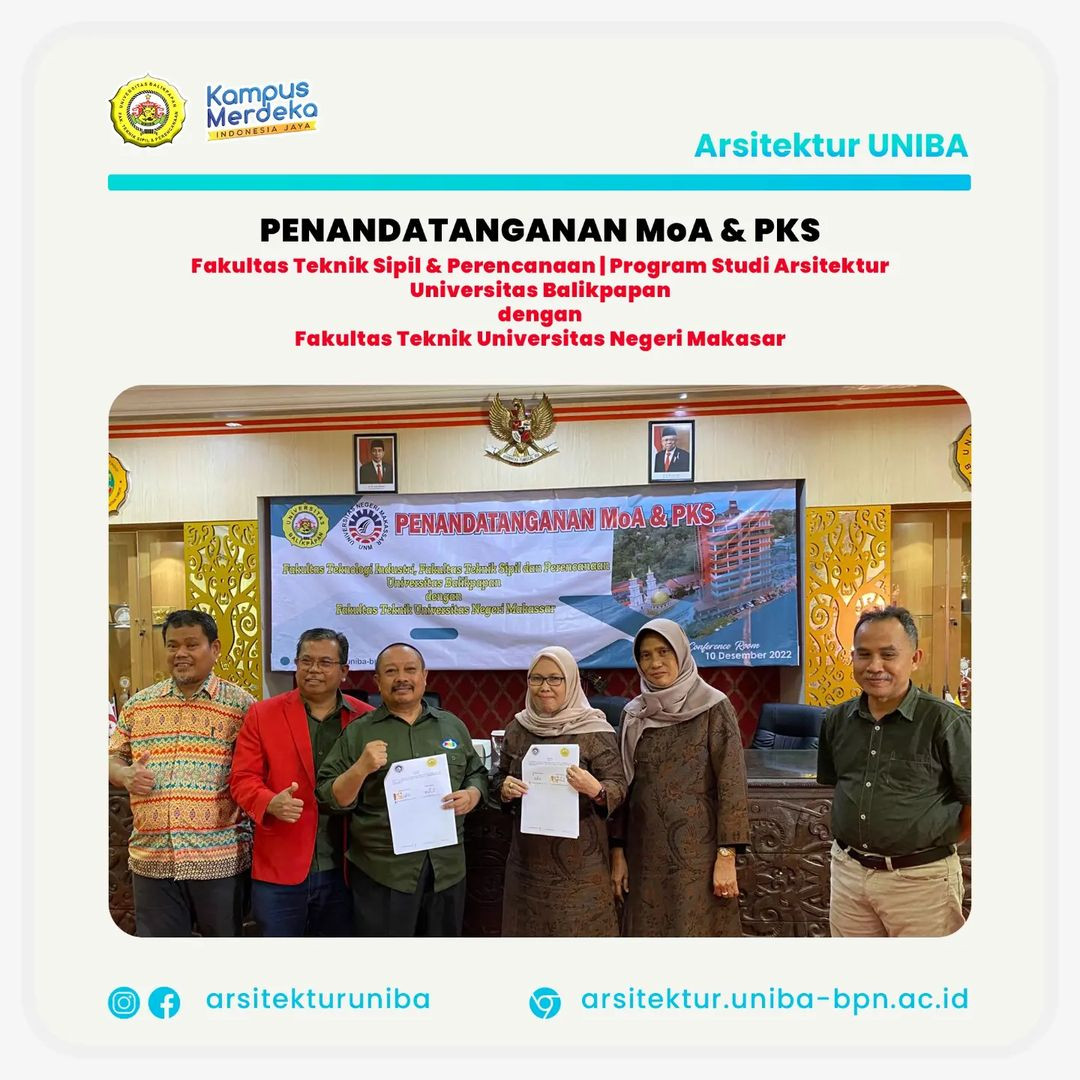 Fakultas Teknik Sipil Dan Perencanaan Universitas Balikpapan dengan Fakultas Teknik Universitas Negeri Makasar melakukan penandatangan Kerjasama Mou Dan PKS